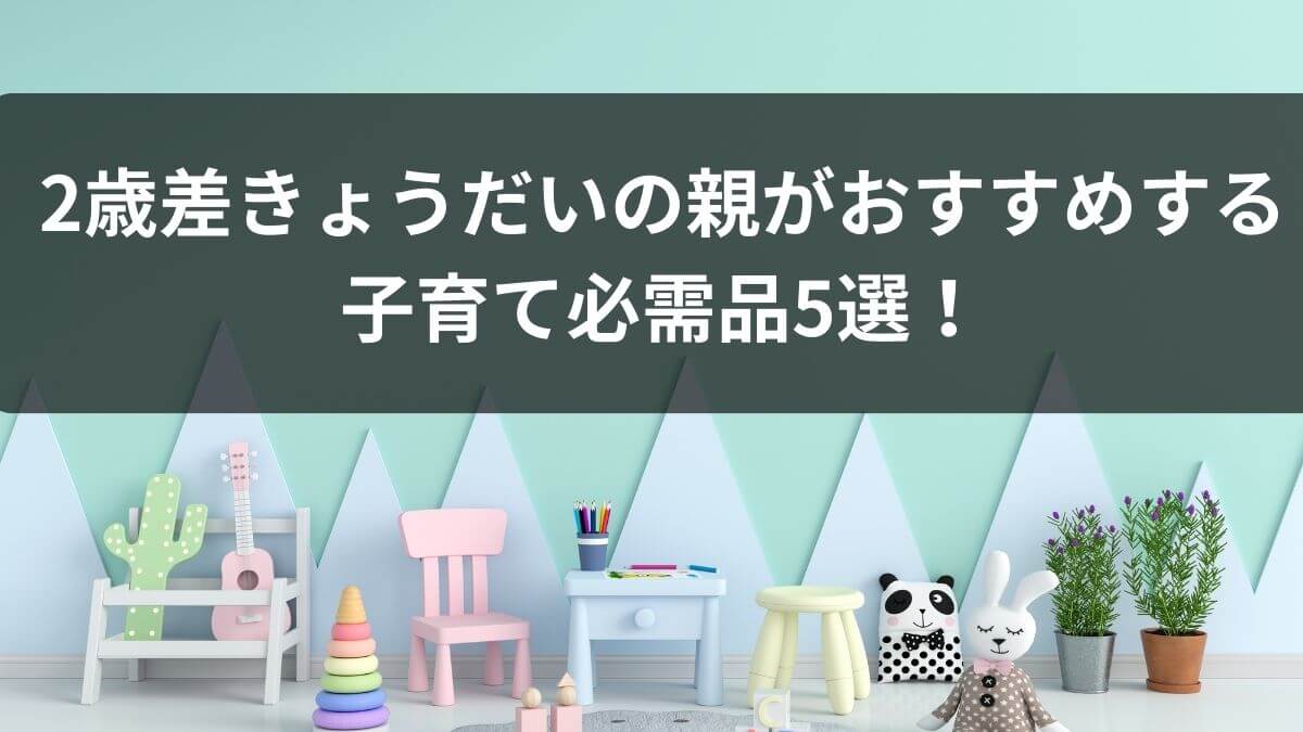 2歳差きょうだいの親がおすすめする子育て必需品5選！